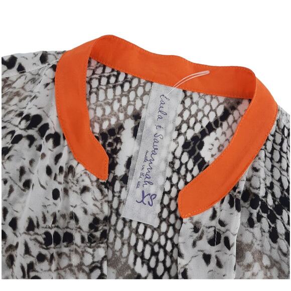 Laila & Savannah Womens Silk Blouse Size XS Snakeprint Sleeveless Button Up - Picture 4 of 5